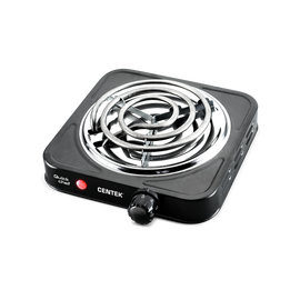  Электрическая плитка Centek CT-1508 Black 1конфорка ТЭН 140мм, 1000Вт, индикатор работы 