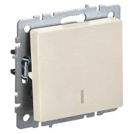  Выключатель IEK Brite ВС10-1-1-БрКр (BR-V10-1-10-K10) скрыт. 1кл. с подсветкой IP20 бежевый (упак.:1шт) 