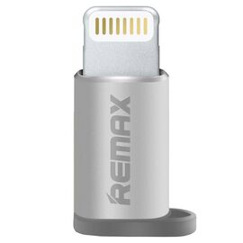  Переходник REMAX RA-USB2, MicroUSB - Lightning, 3A, серебряный 