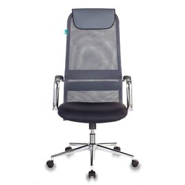  Кресло руководителя Бюрократ KB-9N/DG/TW-12 серый TW-04 TW-12 сетка крестовина хром 