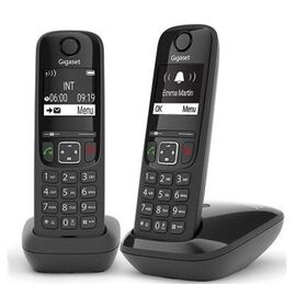  Р/Телефон Dect Gigaset AS690 DUO RUS черный (труб. в компл.:2шт) АОН 