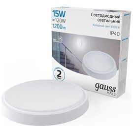  Светильник Gauss ЖКХ 193411315 15Вт 6500K белый опал 