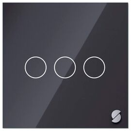  Умный выключатель Sibling Powerlight WS3B 3 клавиши с нулем черный 