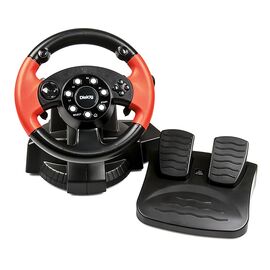  Игровой руль Dialog GW-225VR E-Racer - эф.вибрации, 2 педали+рычаг, PC USB/PS4&3/XB1&360/An (115121) 