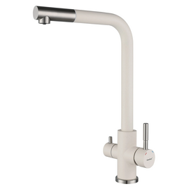  Смеситель для кухни GRANFEST GF-Z-5421 white Quarz Г-образный, кран под фильтрованную воду, белый 