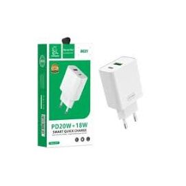 АП сетевой Denmen DC22W, 9V/2.24А, 1 Type-C, 20W , пластик, белый 