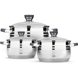  Набор посуды LARA LR02-121 Mercury 16/18/22см 