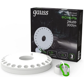  Фонарь походный Gauss GFL003 белый 24Вт лам. светодиод. AAx3 