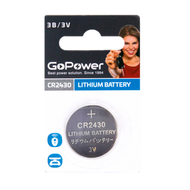  Батарейка GoPower CR2430 BL1 Lithium 3V (1/40/2000) 