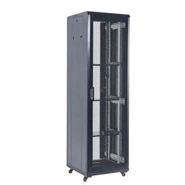  Шкаф серверный Rexant (04-4266-232) напольный 42U 600x800мм пер.дв.перфор. металл 2 бок.пан. направл.под винты 800кг черный 92кг 230град. 2054мм IP20 
