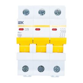  Выключатель автоматический IEK ВА47-29 (MVA20-3-025-C) 3Р 25А 4,5кА х-ка С 