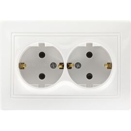  Розетка SMARTBUY Венера SBE-01w-16-S2-Z скрытая установка, 2-местная с заземлением 16А белая 1/10 