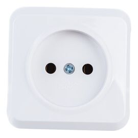  Розетка SMARTBUY Юпитер (SBE-03w-10-S1-N-c) 1-местная 10А, ОУ, без заземления белая, керамика (1/10/200) 