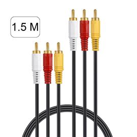  Кабель аудио 3 RCA-3 RCA 1.5M (Black) 