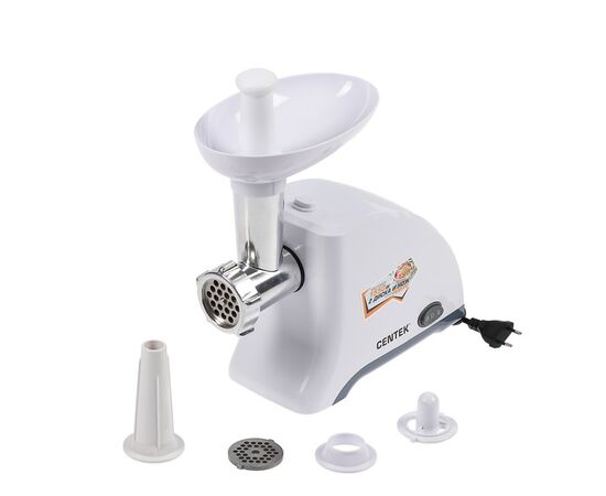  Мясорубка Centek CT-1609 White, 1550Вт, реверс, 2 диска, стальной нож и узлы 