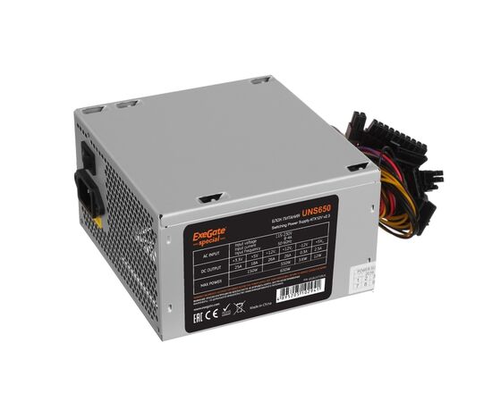  Блок питания Exegate ES261571RUS Special UNS650, ATX, 12cm fan, 24p+4p, 6/8p PCI-E, 3xSATA, 2xIDE, FDD 