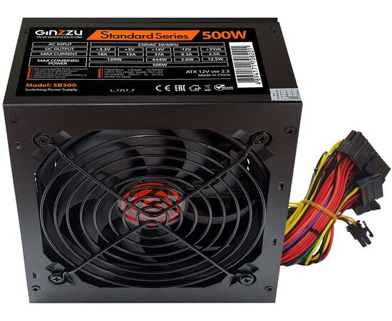  Блок питания Ginzzu SB500 ATX 12cm fan 