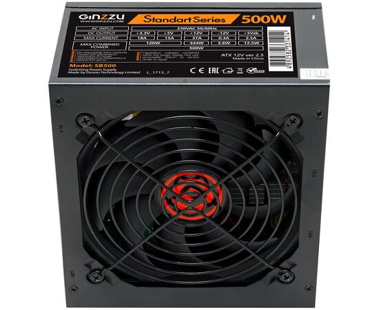  Блок питания Ginzzu SB500 ATX 12cm fan 