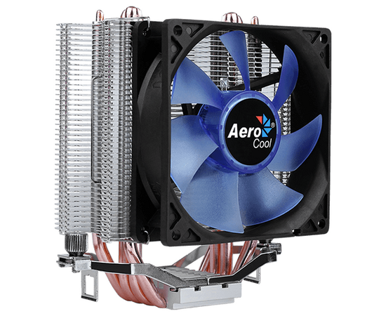  Охладитель AeroCool Verkho 4 Lite, Multi Sockets, TPD 125W, 4 pin PWM, fan Ф90x25mm, 1000-2000rpm, 41 dBA, 29.45-57.23 CFM, гидравлический подшипник, MTBF 60000hrs 