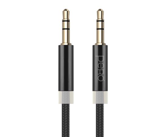  Аудио-кабель PERO MC-01 2x3.5 JACK, 3м, Black 