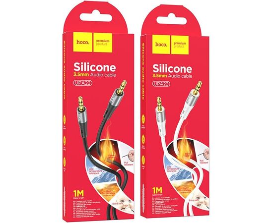  Аудио-кабель HOCO UPA22 AUX silicone audio cable (черный) 