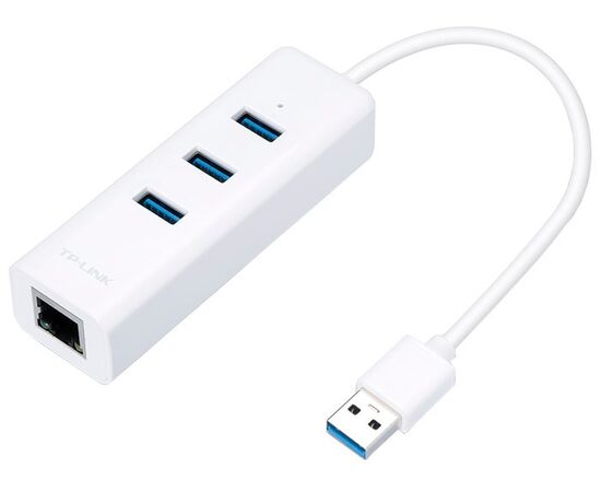  TP-LINK UE330, USB3.0 Сетевой адаптер, 1Gbps, 1xRJ-45 и концентратор 3xUSB3.0, чип RTL8153 
