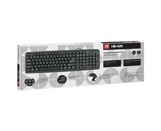  Клавиатура Defender HB- 420, Black, Classic, USB, мембранная, кабель: 1,5 м (45420) 