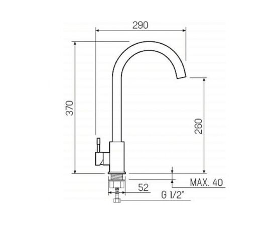  Смеситель для кухни РМС SUS124-017F 