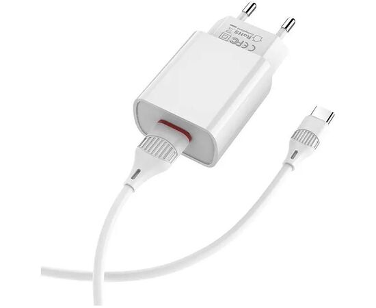  СЗУ BOROFONE BA20A Sharp 1USB, 5V, 2,1A + Type-C (белый) 