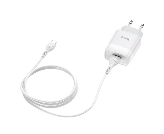  СЗУ HOCO C72A Glorious, 1USB, 2,1А + Type-C (белый) 