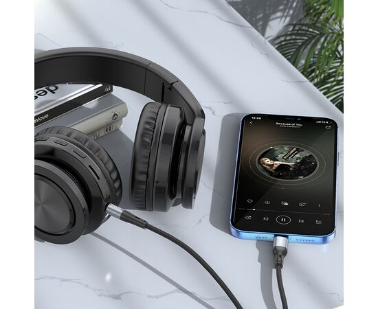  Аудио-адаптер HOCO UPA22 iP silicone digital audio conversion cable (черный) 