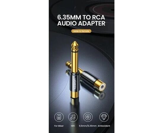  Адаптер UGREEN AV169 80731 6.35mm Male to RCA Female Adapter 