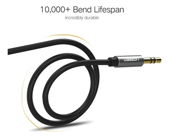  Кабель UGREEN AV119 10733 3.5mm Male to 3.5mm Male Cable 1m Black 