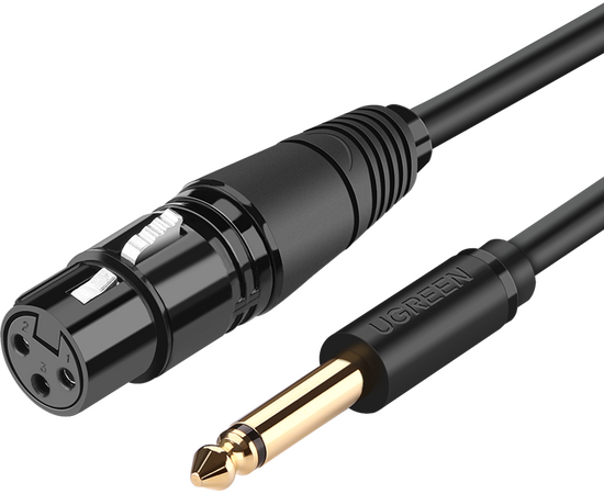  Кабель UGREEN AV131 20719 6.35 Male To XLR Female Cable 2m Black 