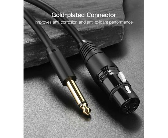  Кабель UGREEN AV131 20719 6.35 Male To XLR Female Cable 2m Black 
