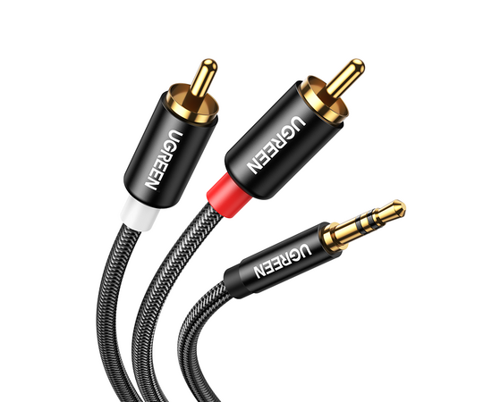  Кабель UGREEN AV116 10749 3.5mm Male to 2RCA Male Cable 1m Black 