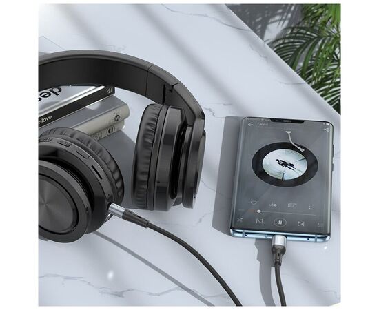  Аудио-адаптер HOCO UPA22 Type-C silicone digital audio conversion cable (черный) 