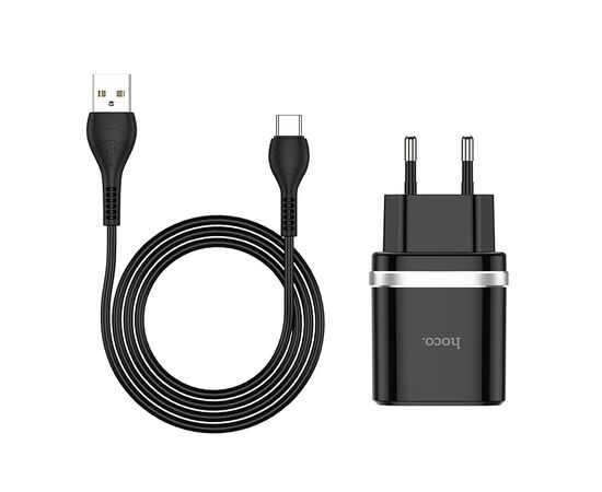  СЗУ HOCO C12Q Smart QC3.0 + Type-C (черный) 
