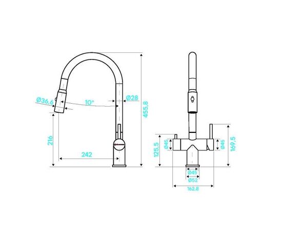  Смеситель для кухни KUCHENSTERN Brunn-FS 751SS80 нерж 
