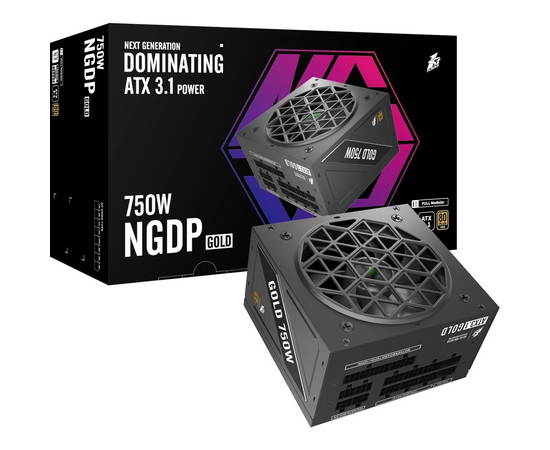  Блок питания 1STPLAYER NGDP Gold (HA-750BA4) 750W / ATX 3.0, APFC, 80 Plus Gold, LLC+DC-DC, 120mm fan, full modular 