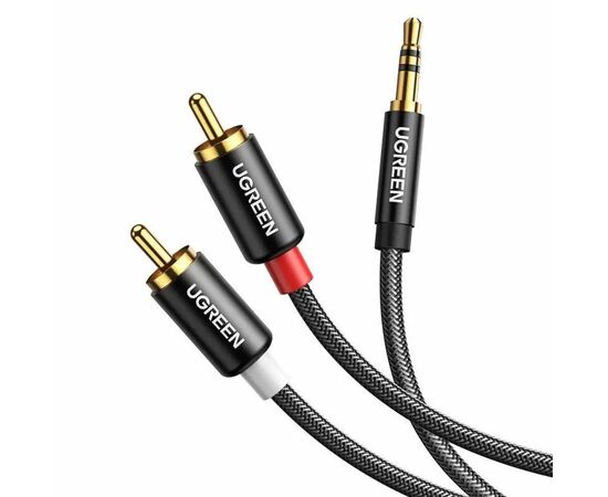  Аудиокабель UGREEN AV116 (10591) 3.5mm Male to 2RCA Male Cable 5m Black 