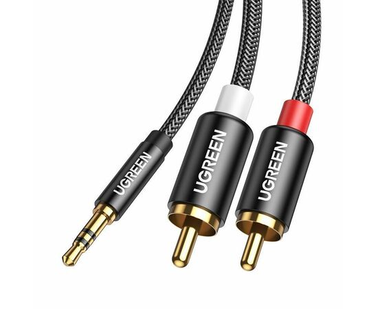  Аудиокабель UGREEN AV116 (10591) 3.5mm Male to 2RCA Male Cable 5m Black 
