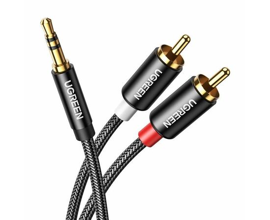  Аудиокабель UGREEN AV116 (10591) 3.5mm Male to 2RCA Male Cable 5m Black 