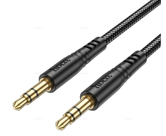  Аудио кабель HOCO UPA24/ AUX  3.5 mm jack - 3.5 mm jack/ 1m/ позолоченные контакты/ Нейлон/ Черный, (Арт. HC-89136) 